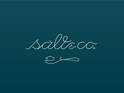 Salt & Co cursive design hand lettering illustration line logo organic salt spoon