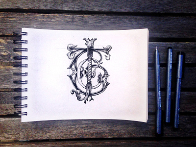 Illustrated Typography #7 - Monogram decoration design hand drawn hand lettering illustration lettering monogram texture type typography victorian vintage