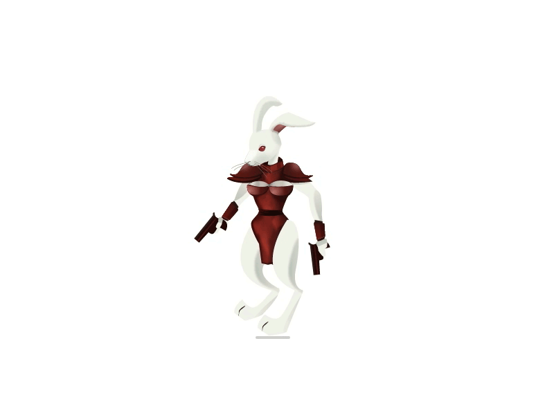 Rabbit Character in motion - Walk Cycle animation character coloring drawing game illustration rabbit texturing walkcycle walking