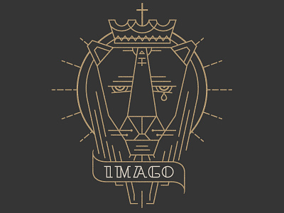 Imago gold icon illustration lion tattoo tshirt