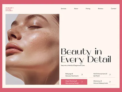 Beauty salon Website beauty cosmetic design design concept e commerce first block first section glamour hair hero section home page interface makeup salon shop skincare spa web design company website women