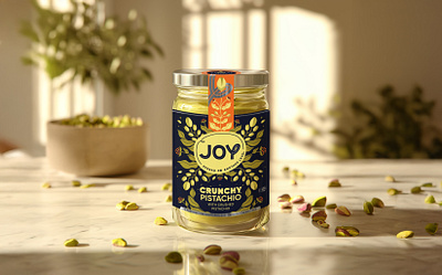 Joy Spread branding food illustration jam label label design packa packaging packaging design pistacchios spread