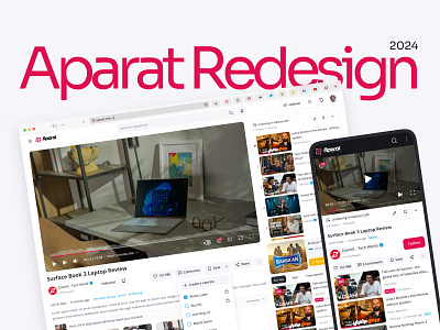 Aparat Redesign Product 2024 - SabaIdea aparat mobile view product design redesign ui ui design ux watch tv web view youtube