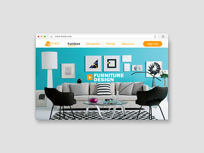 Furniture - Website Hero Section 3d branding browser page cover design furniture website graphic design hero section hero section design landing page landing page design ui design ui ux ux design web banner web design website banner website browser design website cover website design website hero section