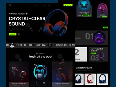 Wabsite:Landing Page Design clean e comarch elegent fashion figma fireplace headphone landing page design minimalist mobile app design online platform online shoping product design rabbi shopify tranding ui ux web design website