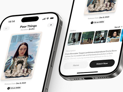 Movie App 🎥 app design clean ios app minimalist movie movie app movie ios app simple streaming app ui ui design uidesign user interface