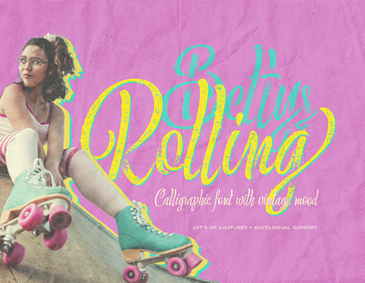 Bettys Rolling Script alphabet calligraphic design font lettering roller rough skater textured type typeface typography