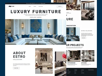 Luxury Furniture Web Design e comarch elegent fashion fireplace funiture landing page luxury minimalist mordern online online shoping rabbi shopify trand ui user experince user interface ux wabsite web design