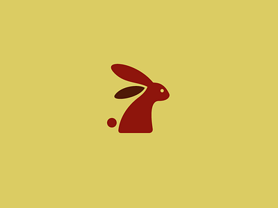 Rabbit animal autuman bunny ear hopper leaf logo rabbit simple