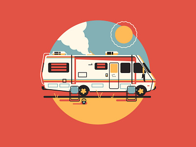 Let's Cook breaking bad dan kuhlken desert dkng icon mobile home nathan goldman rv sun trailer vector