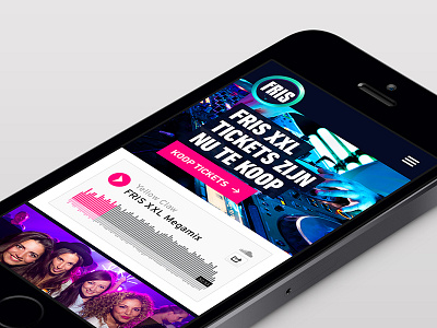 FRIS mobile design flat home interface minimal mobile mockup music sound cloud ui
