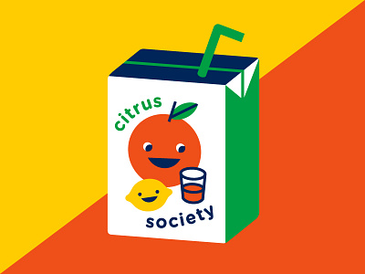 Citrus Society citrus illustration juice juice box lemon orange straw