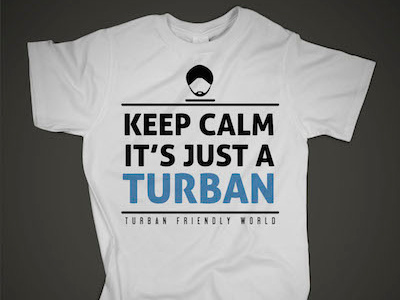 Turban Friendly World awareness print sikh social awareness t shirt tee tshirt