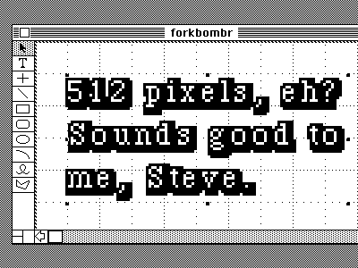 Why *did* Apple choose 512 pixels, and Dribbble 400? macintosh monochrome pixelart retro