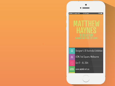 Exhibition App app event illustrator iphone orange poster ui ux