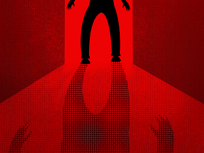 Sitting Scared comic book dots halftone horror illustration illustrator shadows