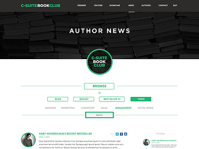 Blog Page Filter blog blog page book club filters web design