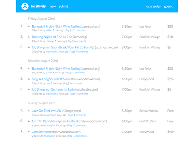 Localtivity activities events hackernews local los angeles producthunt silicon beach