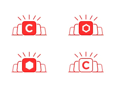 Logo app appicon glow hexagon icon logo