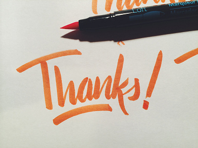 Thanks brushpen hand done type handlettering lettering script typography