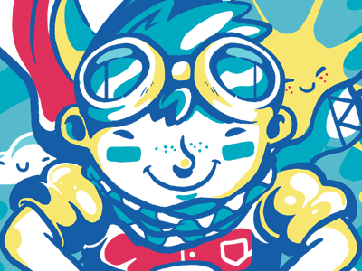 Bouncying character drawing happy illustration kid