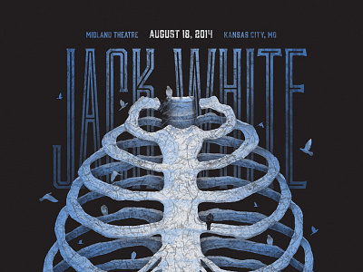 Jack White // Kansas City, MO birdcage birds dan kuhlken dkng jack white nathan goldman poster ribcage screenprint vector