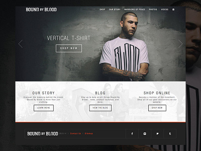 Bound By Blood Website bound by blood brand clothing lifestyle web design website