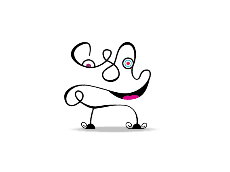 Wobbler character gif vectors