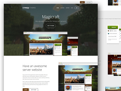 Magicraft themes homepage flat landing landing page magicraft minecraft product template theme web website wordpress