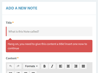 Form with validation clean error form input message ui user experience ux validation wysiwyg