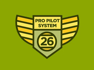 Pro Pilot System Variation4 aviation badge beer brewing brown flight gold green logo vector wings
