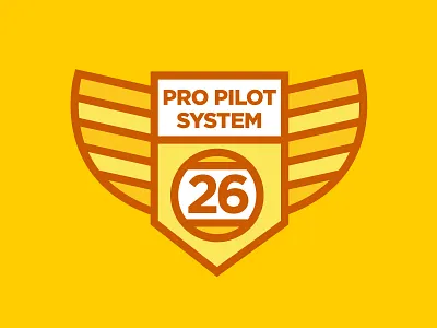 Pro Pilot System Variation 5 aviation badge beer brewing brown flight gold green logo vector wings