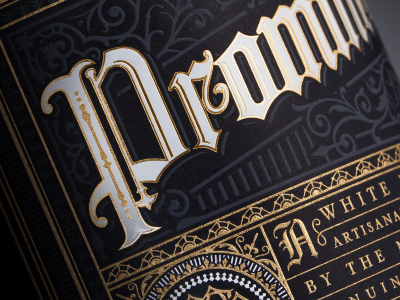 Promotional Whiskey black gold label letterpress liquor ornate package promo spirit studio type whiskey