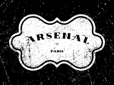 Arsenal distressed handlettering lettering logo paris stamp subway texture typography used vintage