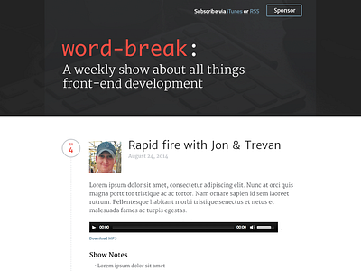 Word-Break Show podcast site wordpress