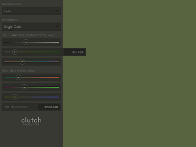 clutch • prototype app color input mockup prototype select slider ui