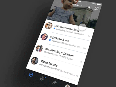 HUM Inbox to Chat animation chat inbox interface ios7 iphone iphone app messaging ui ux