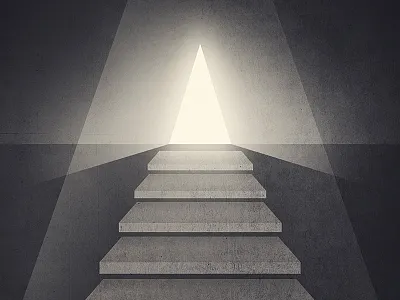 There's a Light at the top of the stairs artwork book book cover closeup ebook illustration light minimal stairs texture