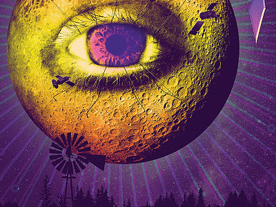 Moon Eye detail moon phases psychedelic purple windmill