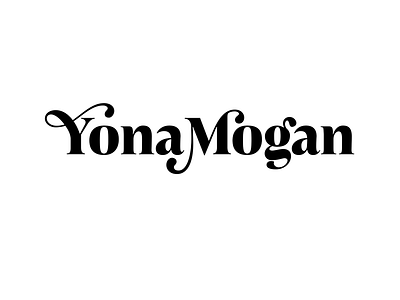 Yona Mogan Logotype artist branding caslon hand lettered identity lettering letters logo make up makeup swash swashes