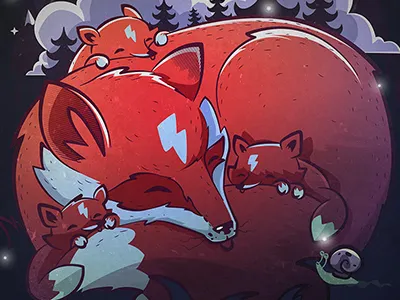 sleep well bkopf fox illustration sleep