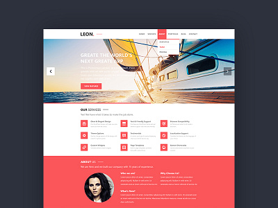 Leon WordPress blog box portfolio site theme themeforest wordpress wp