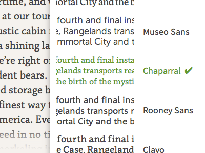Selected chaparral clavo museo sans rooney sans typekit typekit practice
