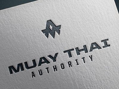 Muay Thai Authority Logo a futuristic icon iconic iron logo m mark metal rugged t