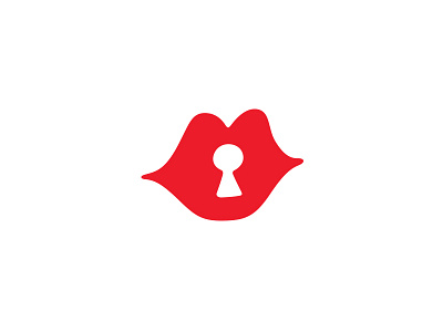 Secret logo lips lock logo mouth red secret