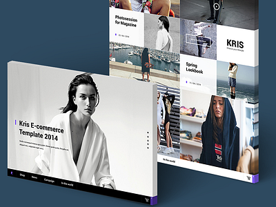 Kris blog corporate ecommerce fashion flat hezytheme kris psd shop store template ui