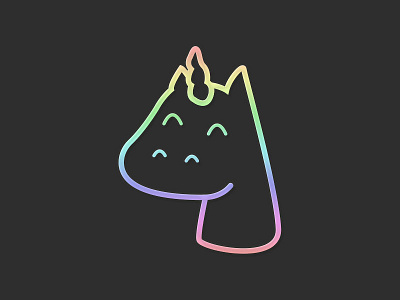 Unicorn funicon banter happiness icon illustrator line art neon rainbow smiles unicorn