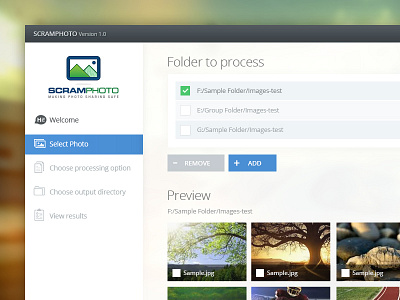 Scramphoto app application desktop flat image sharing photo sharing ui ux