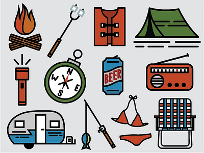 Camping Illustrations camping icons illustration