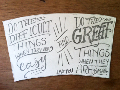 Coffee Mug Sketch 1 of 2 hand lettering pencil quote sketch